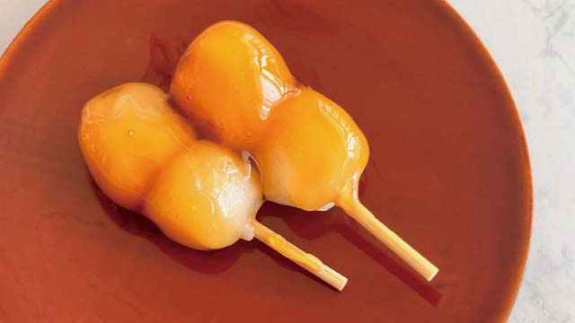 Mitarashi dango dumplings