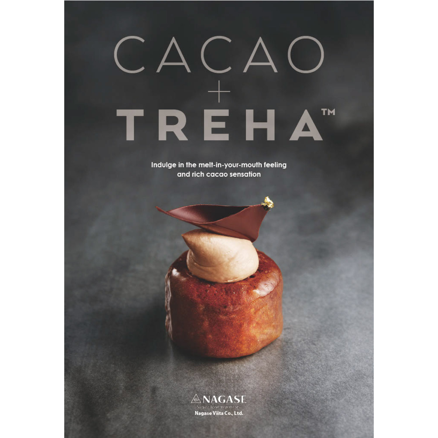 The cover of CACAO + TREHA features Les Hommages, a tribute dessert honoring the master chefs who guided and supported Chef Ishida.