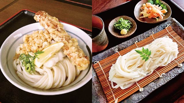 There is no doubt that these are the two most popular udon noodles; Sanuki udon on the left and Inaniwa udon on the right.