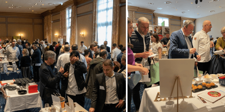 Sponsor booths filled the room, as chefs and their spouses asked questions and sampled products.