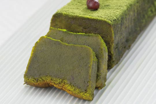 White Chocolate Matcha Terrine featuring a subtle sweetness, fudgy and smooth texture with TREHA