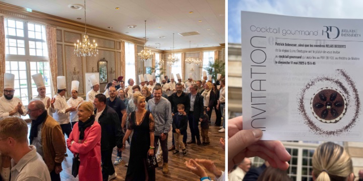 Left： Guests were welcomed with enthusiastic applause from the chefs as they entered, which added to the sense of anticipation.<br>Right：Entry required this official invitation card, mailed all the way to Japan.