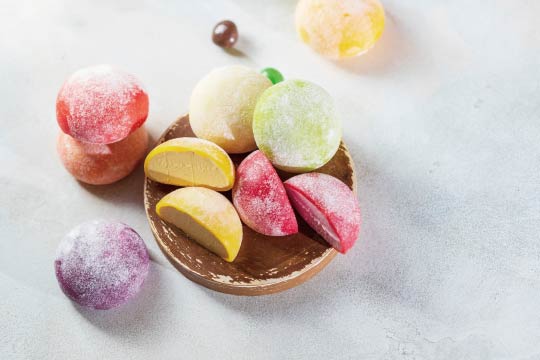 Mochi ice creams - round, smooth, colorful, and perfect