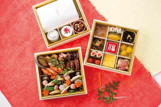 Chef Shimomura's beautifully prepared New Year’s dishes (Osechi-ryori).